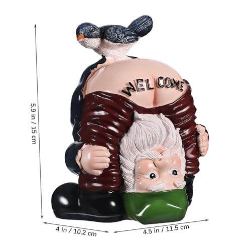 Cabilock 2pcs Funny Garden Gnomes Statues Resin Welcome Decorations for Home Cute Inverted Gnome Figurines for Outdoor Patio Unique Idea