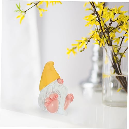 Ciieeo Naughty Garden Gnome Statue Large Feet Creative Resin Gnome Figurine for Outdoor Decor Unique Home Decoration for Garden Patio and Indoor Spaces