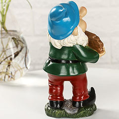 Funny Garden Gnome Statue, Garden Gnome Ornaments Outdoor, Resin Crafts Cartoon Dwarf Statue for Yard Lawn Decoration Gift