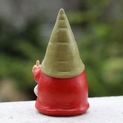 Middle Finger Female Gnome Statue 7.8in， Naughty Garden Gnome Statue Decoration and Lawn Ornament - Funny Garden Gnomes for Outdoor or Home Decor