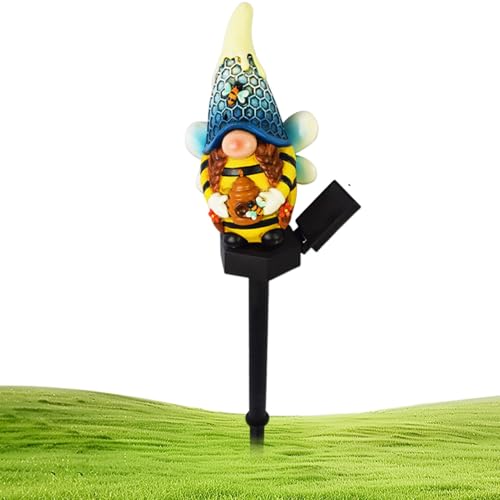 Wpsagek Solar Gnome - Solar Garden Gnome Statue Decorative Figurine Lights - Outdoor Statues Gnome Lamp, Fairy Garden Accessories for Outside Decor
