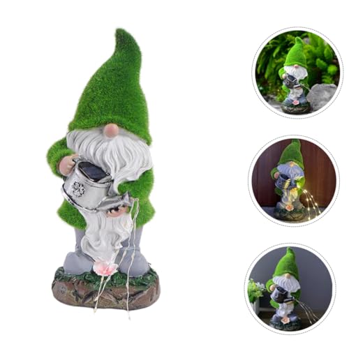 Ciieeo Solar Lawn Gnome Lamp Compact Gnome Statue for Garden Decor Energy Saving Solar Powered Light for Outdoor Use for Flower Beds Patios Present for Friends