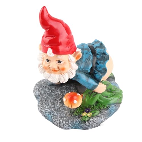 Ldafava Dwarf Resin Ornaments Cute Decorative Gnome Statue Durable Yard Decor for Home Garden Outdoor Resin Material 10x10.5x14cm