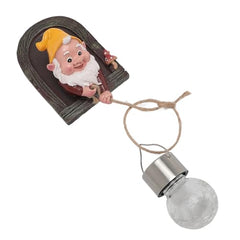 Garden Gnome Statue with Solar Light Tree Hugger Garden Figurine Decoration for Outdoor Yard Patio