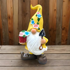 Garden Gnomes Statues, Solar Gnomes Decorations, Dwarf Sculptures with LED Light for Landscape Yard Lawn Backyard Patio Porch