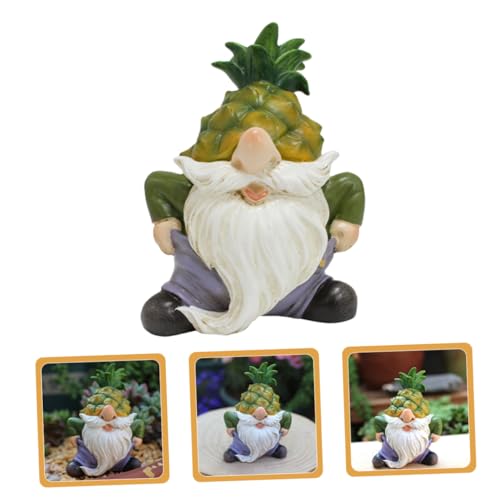 SUPVOX Resin Garden Gnome Figurine Durable Fading Lawn Ornament Cute Cartoon Gnome Statue for Outdoor Patio Garden Pathway Decoration