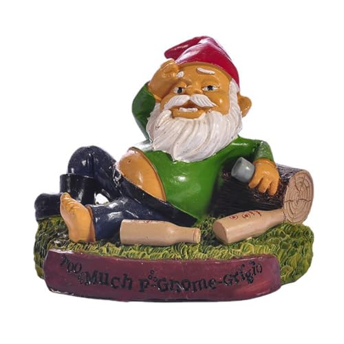 MOOCOCO Funny Garden Gnome Statue, Naughty Gnomes Statues Figurines for Outdoor Lawn & Yard Home Decorations, Gnomes Figurine Sculpture Resin Ornaments (W10)