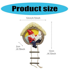 Limtula Garden Landscape Statue Gnomes And Rabbits With Ladder Resins Hanging Ornament For Indoor And Outdoor Use Tree Decors Garden Decoration