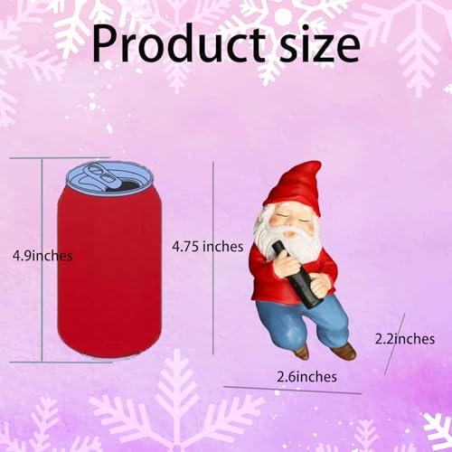 Sengocis 4.72” Gnome Garden Statue Outdoor Decor, Naughty Gnomes Sculpture Resin Dwarf Figurine for Patio Lawn Yard Home Decorations Funny Christmas Garden Gifts(Lie on Back)