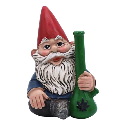 Candy Creations On Cloud 9 Bad Gnomes Drinking and Smoking, Set of 4 Naughty Lawn Dwarves, Funny Garden or Indoor Home Decor
