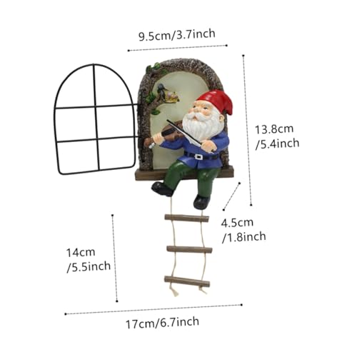 Happyyami Resin Garden Gnome Figurine Cute Gnome Decoration for Garden Lawn and Home Decor for Outdoor and Indoor Use