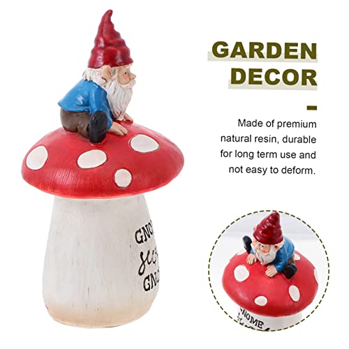 Happyyami Outdoor Gnome Doll Statue Resin Gnome Garden Ornaments Miniature Garden Decor Statue for