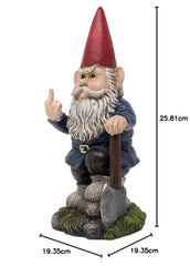 Home 'n Gifts Whimsical Gnome Flipping Off Middle Finger Mini Statue for Outdoor Garden Decor Sculptures As Funny Yard Decorations Or Unique Gifts for Gardeners