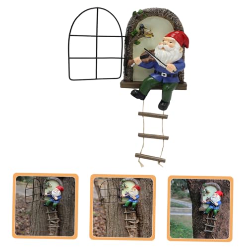 Happyyami Resin Garden Gnome Figurine Cute Gnome Decoration for Garden Lawn and Home Decor for Outdoor and Indoor Use