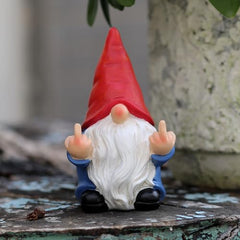 Middle Finger Gnome Mini 5.5in,Double Bird Gnome - Naughty Funny Outdoor Decoration for Yard Patio Lawn Ornament and Home Decor,Fairy Garden