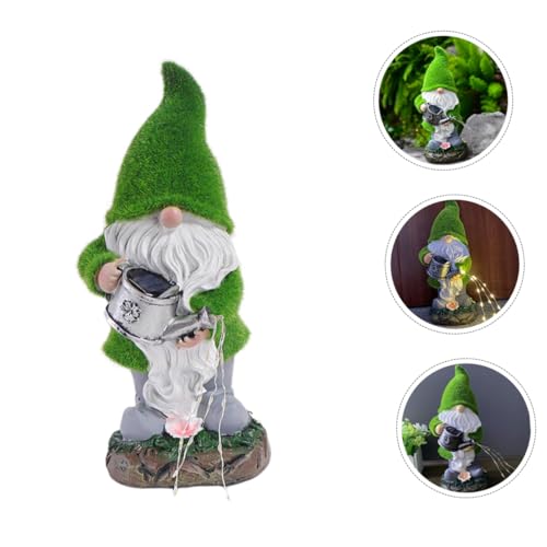 Cabilock Solar Powered Gnome Lamp Decorative Garden Gnome Ornament Resin Solar Light for Outdoor Lawn Creative Decor for Garden Parties and Events