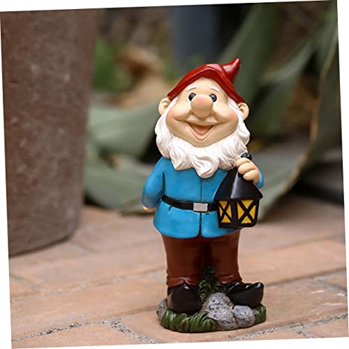 Happyyami Garden Gnomes Statue Resin Dwarf Ornament Resin Decoration for Fairy Garden Home Office Desktop Decor