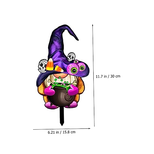 Toyvian 3Pcs Halloween Gnome Stakes Durable Acrylic Garden Signs for Outdoor Decor for Yards and Lawns Easy to Install Halloween Decorations