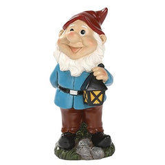 Happyyami Garden Gnomes Statue Resin Dwarf Ornament Resin Decoration for Fairy Garden Home Office Desktop Decor