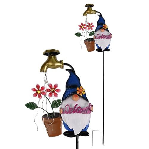 Solar Stake Lights Outdoor, Cartoon Gnome Solar Garden Stakes, Waterproof LED Landscape Lighting, Twinkling Garden Decoration, Winter Christmas Yard Lights, Backyard Walkway Lighting, Decorative Solar