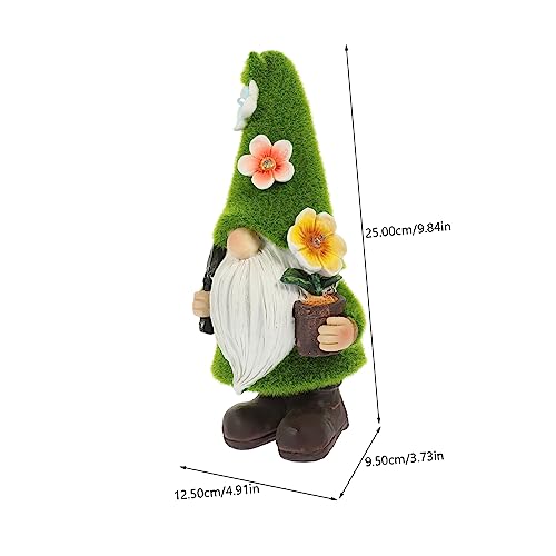 Happyyami Christmas Garden Gnome Lamp Resin Gnome Figurine Outdoor Solar Light Decor for Garden and Patio Festive Holiday Ornament for Family and Friends