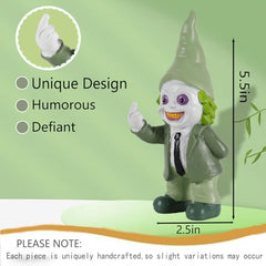 LRNIOT Middle Finger Gnomes Horror Decor Garden Statue Garden Gnome Middle Finger Gifts Funny Gifts for Home and Office 5.5"
