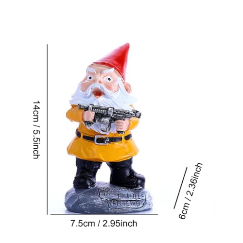 MOOCOCO Funny Garden Gnome Statue, Naughty Gnomes Statues Figurines for Outdoor Lawn & Yard Home Decorations, Gnomes Figurine Sculpture Resin Ornaments (W03)