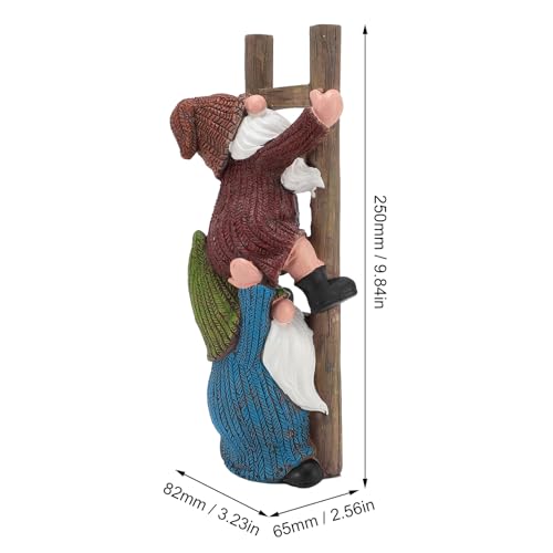 CDQL Garden Gnome Statue, Funny Gnome Figurine, Climbing Funny Gnome Garden Statue, Resins Ornament for Patio, Yard, Lawn, Porch