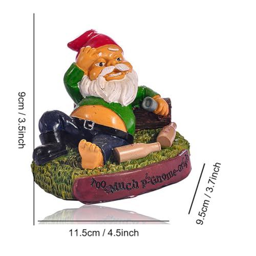MOOCOCO Funny Garden Gnome Statue, Naughty Gnomes Statues Figurines for Outdoor Lawn & Yard Home Decorations, Gnomes Figurine Sculpture Resin Ornaments (W10)
