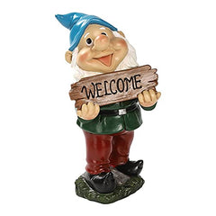 Funny Garden Gnome Statue, Garden Gnome Ornaments Outdoor, Resin Crafts Cartoon Dwarf Statue for Yard Lawn Decoration Gift