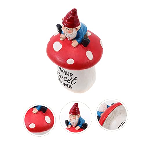 Happyyami Outdoor Gnome Doll Statue Resin Gnome Garden Ornaments Miniature Garden Decor Statue for