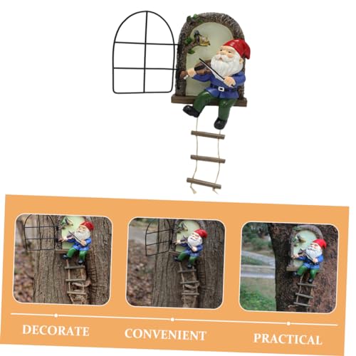 Happyyami Resin Garden Gnome Figurine Cute Gnome Decoration for Garden Lawn and Home Decor for Outdoor and Indoor Use