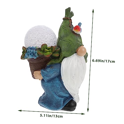 Happyyami Solar Garden Lights Resin Gnome Decor Outdoor Landscape Gnome Fairy Garden Accessories for Driveways Lawns