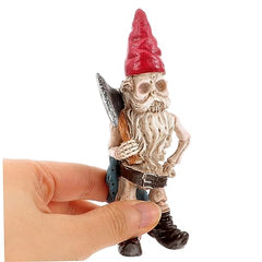 COSMEVIVI 1set Garden Gnome Skeleton Statue Resin Halloween Decoration for Outdoor and Indoor Use for Spooky Garden Micro-landscapes Gnome Figurine Lifelike Design Great for Halloween