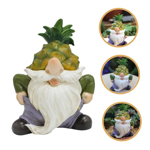 SUPVOX Resin Garden Gnome Figurine Durable Fading Lawn Ornament Cute Cartoon Gnome Statue for Outdoor Patio Garden Pathway Decoration