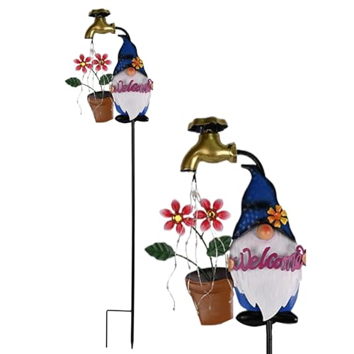Solar Stake Lights Outdoor, Cartoon Gnome Solar Garden Stakes, Waterproof LED Landscape Lighting, Twinkling Garden Decoration, Winter Christmas Yard Lights, Backyard Walkway Lighting, Decorative Solar