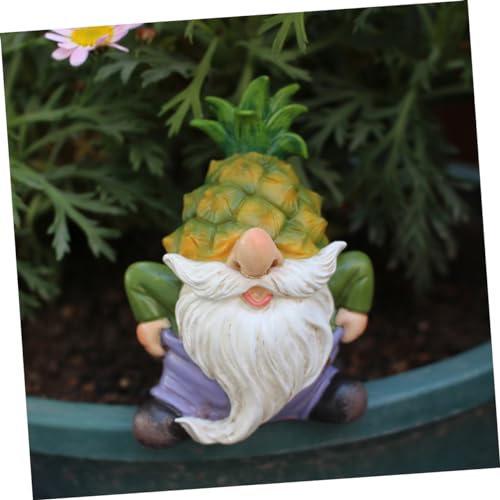 SUPVOX Resin Garden Gnome Figurine Durable Fading Lawn Ornament Cute Cartoon Gnome Statue for Outdoor Patio Garden Pathway Decoration