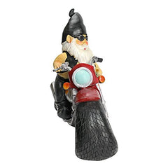 Design Toscano QM7512103 Axle Grease the Biker Garden Gnome Motorcycle Statue, 33 cm, Polyresin, Full Color