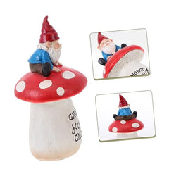 Happyyami Outdoor Gnome Doll Statue Resin Gnome Garden Ornaments Miniature Garden Decor Statue for