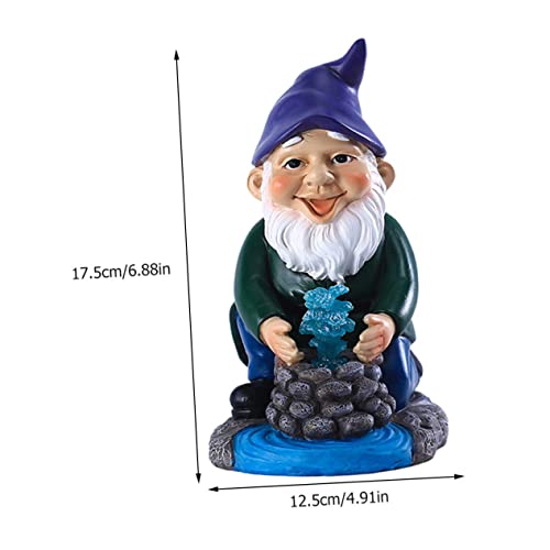 Happyyami Garden Dwarf Solar Light Weatherproof Resin Gnome Statue for Outdoor Decor Garden Ornament Unique