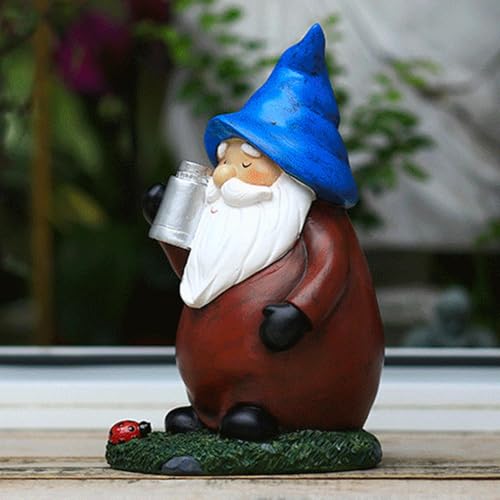 Solar Gnomes Decor for Outside | Garden Gnome Statues - Waterproof with Light Decor Sculptures Funny Ornaments for Patio Spring Fall Halloween Backyard Front