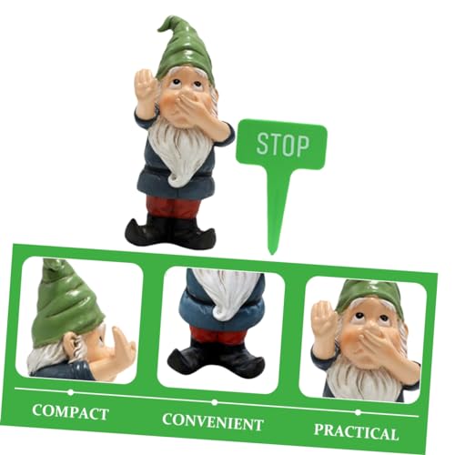 Happyyami 1set Gnome Statue Decoration Garden Gnome Figurine Hat Outdoor Lawn Ornament for Christmas Daily Decor for Tiered Tray Tabletop Patio Garden