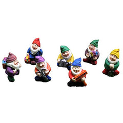 Rwedkd 7 Pieces Gnome Fairy Resin Statues Mini Garden Statues Decoration Tale Statue for Holiday Decoration