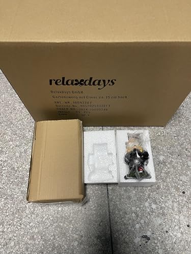 Relaxdays Garden Gnome with Well, Weather & Frost Resistant, 15 x 7.5 x 10.5 cm, Figurine, Polyresin, Multicoloured