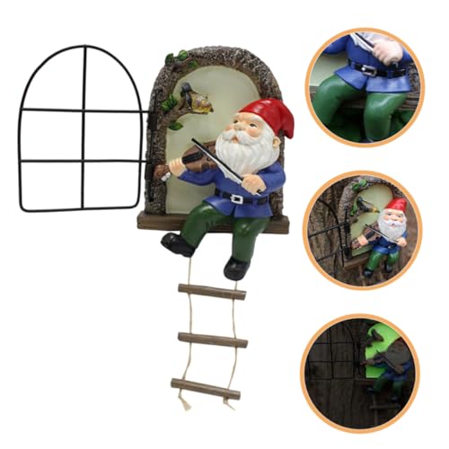 Happyyami Resin Garden Gnome Figurine Cute Gnome Decoration for Garden Lawn and Home Decor for Outdoor and Indoor Use