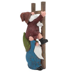 CDQL Garden Gnome Statue, Funny Gnome Figurine, Climbing Funny Gnome Garden Statue, Resins Ornament for Patio, Yard, Lawn, Porch