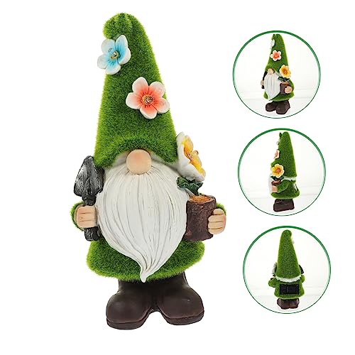 Happyyami Christmas Garden Gnome Lamp Resin Gnome Figurine Outdoor Solar Light Decor for Garden and Patio Festive Holiday Ornament for Family and Friends