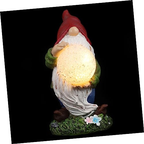 Happyyami 1pc Delicate Solar Gnome Light Charming Gnome Figurine for Garden Solar-powered Outdoor Illumination Create Romantic Atmosphere Your