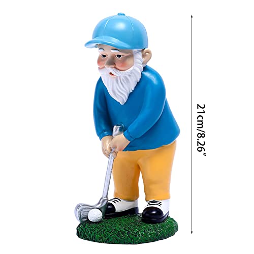 Golfing Gnomes Statue Resin Garden Gnomes Statue Funny Outdoor Gnomes Figurine Patio Yard Spring Decorations