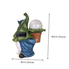 Toyvian 1PC Solar Energy Resin Old Man Decorative Lamp Unique Garden Decor Soft Lighting for Home Party present for Festivals and Holidays